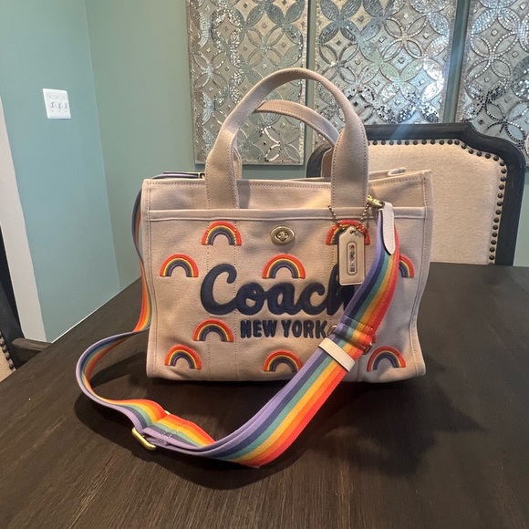 NWT Coach Rainbow Cargo Tote - Picture 4 of 14